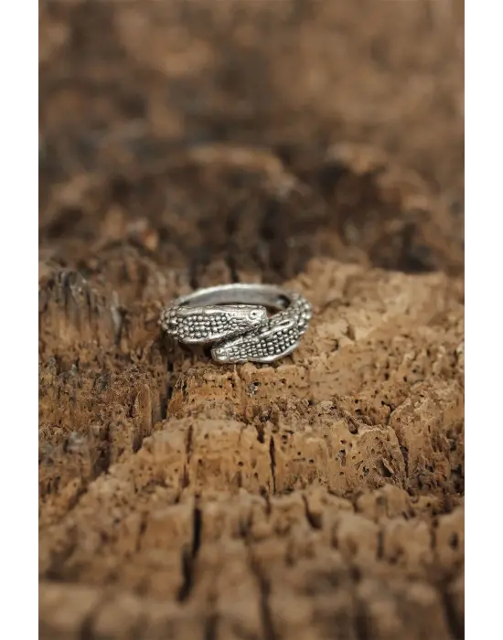 Ayarlanabilir Yılan Başı Tasarımlı Erkek Yüzük