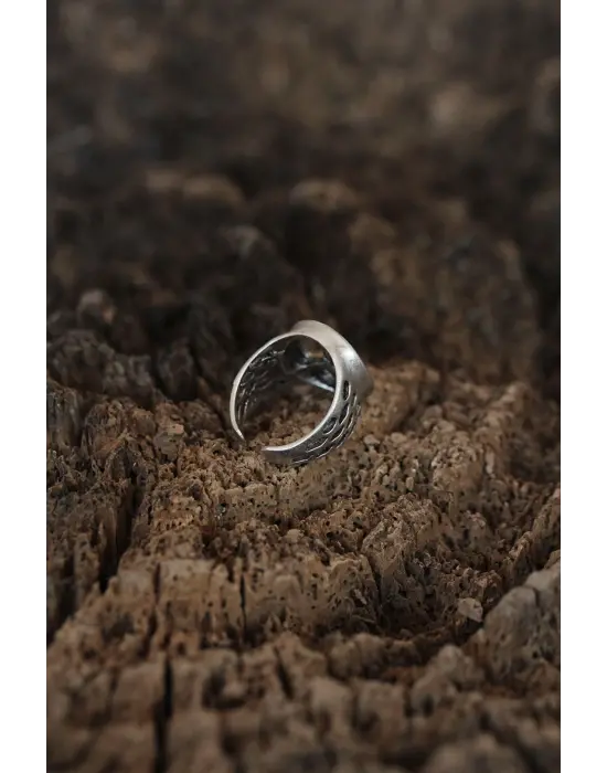 Barış İşareti Tasarımlı Ayarlamalı Erkek Yüzük