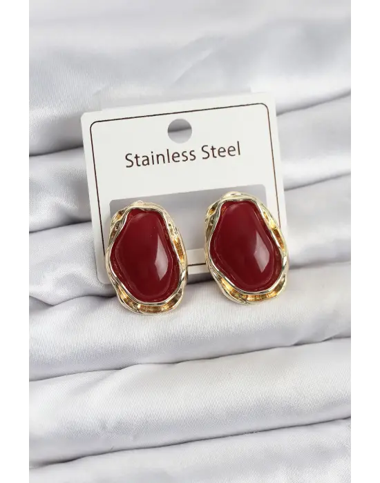 Beyaz Damla Model Çelik Vintage Kadın Küpe