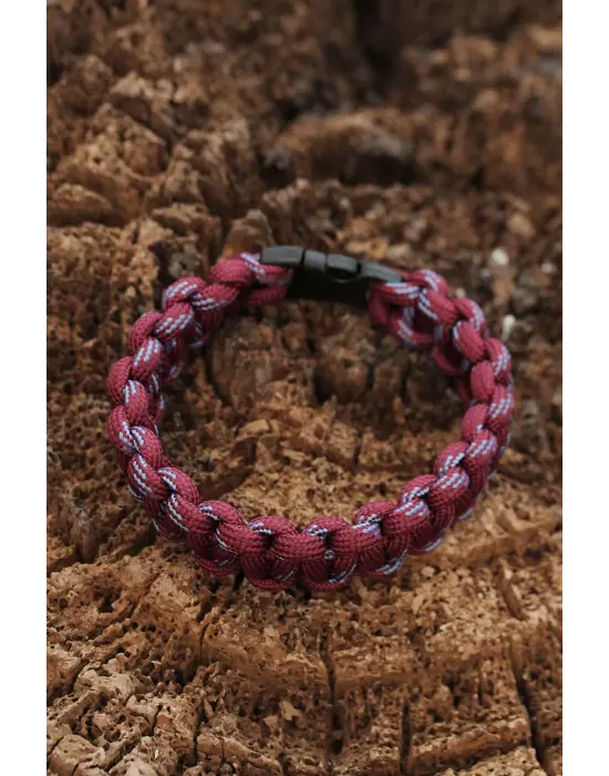 Bordo Mavi Paracord Bileklik