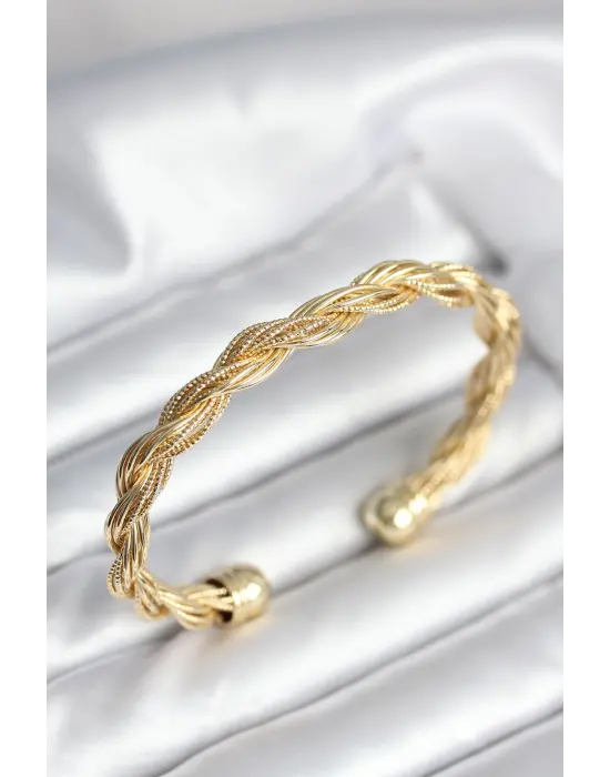 Burgu Zincir Model Gold Renk Kadın Vintage Bileklik