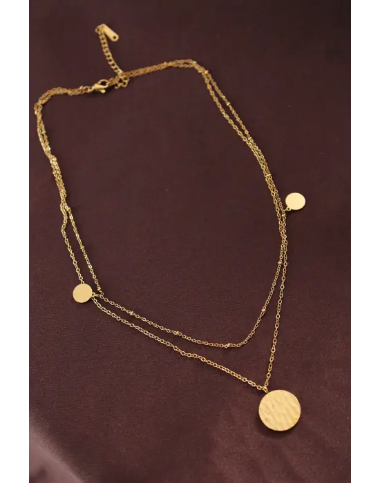 Çelik Çift Zincirli Kolye