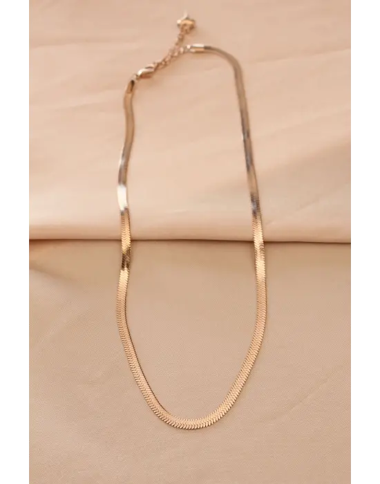 Çelik Rose Renk 45 cm İtalyan Zincir Model Kadın Kolye