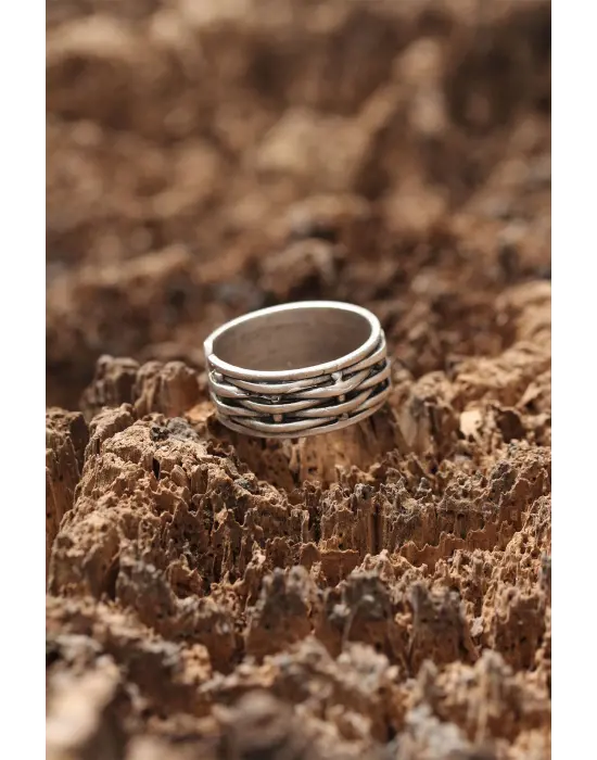 Çizgi Desenli Ayarlanabilir Yüzük