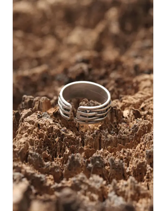 Çizgi Desenli Ayarlanabilir Yüzük