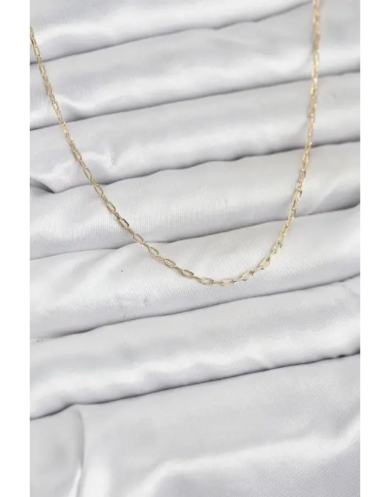 CM 14K Gold Renk Ataç Zincir Model 60 cm Kadın Kolye