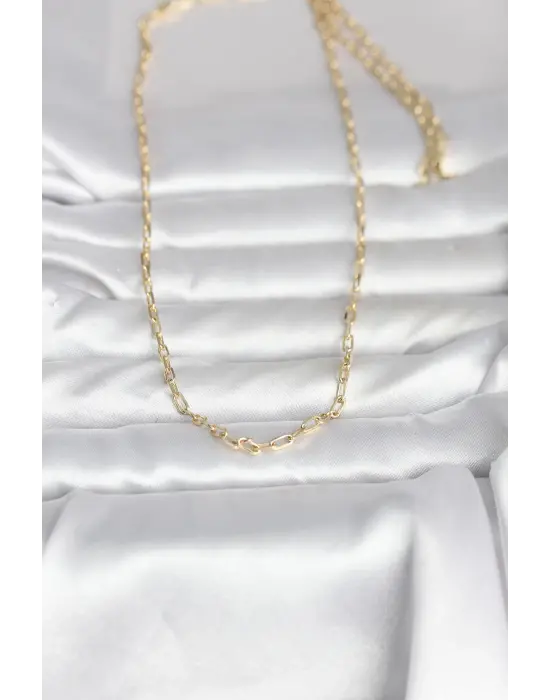 CM 14K Gold Renk Ataç Zincir Model 60 cm Kadın Kolye