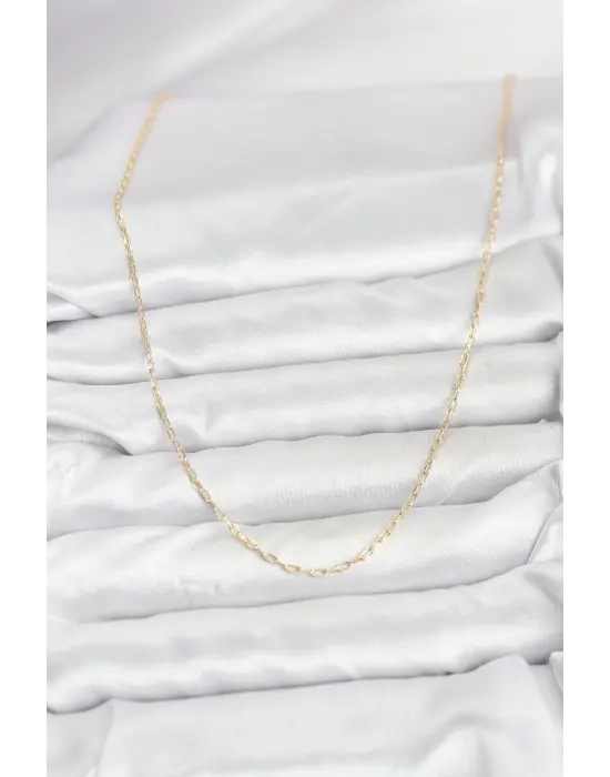 CM 14K Gold Renk Ataç Zincir Model 60 cm Kadın Kolye