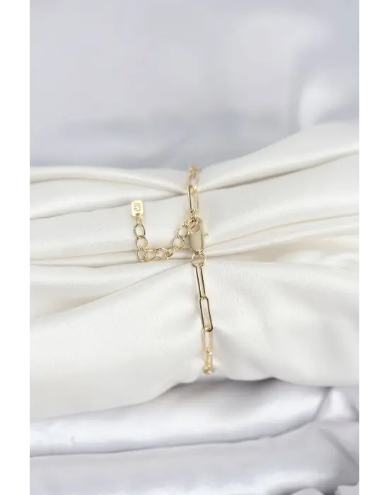 CM 14K Gold Renk Ataç Zincir Model Kadın Bileklik