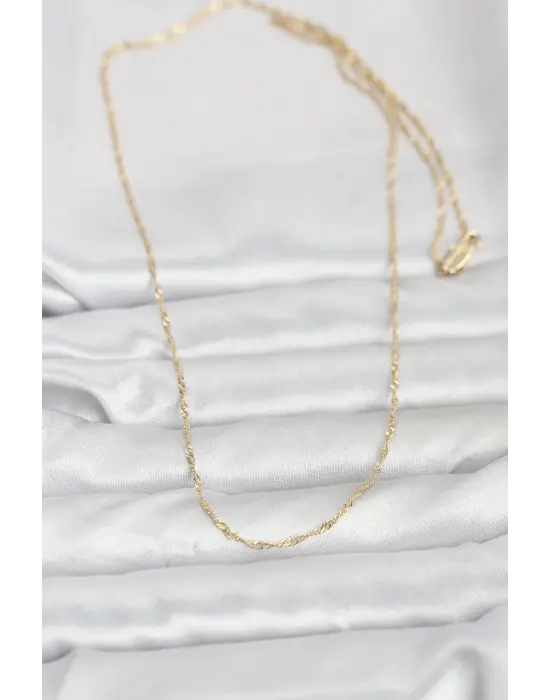 CM 14K Gold Renk Burgu Model 60 cm Kadın Kolye