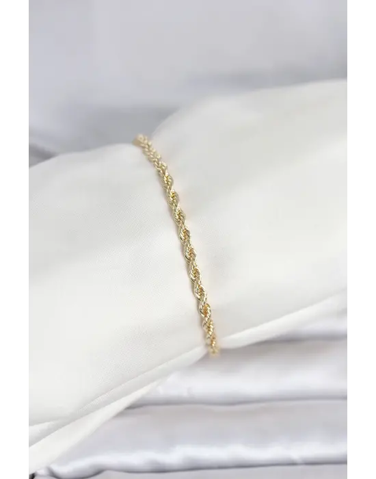 CM 14K Gold Renk Burgu Model Kadın Bileklik