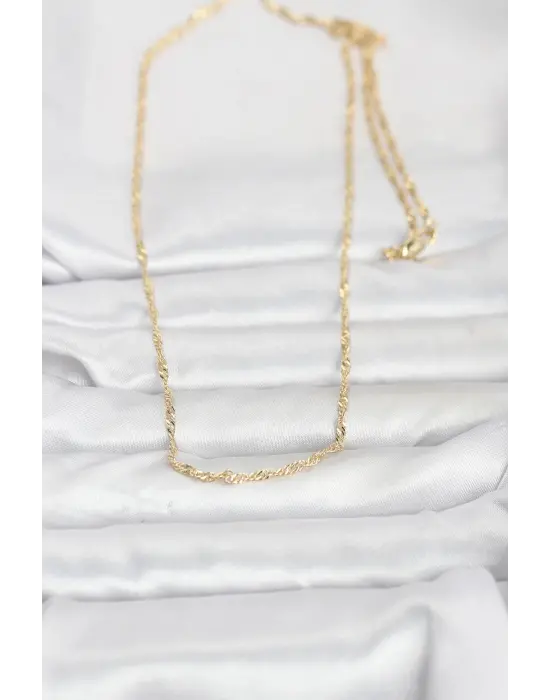 CM 14K Gold Renk Burgu Zincirli 60 cm Kadın Kolye