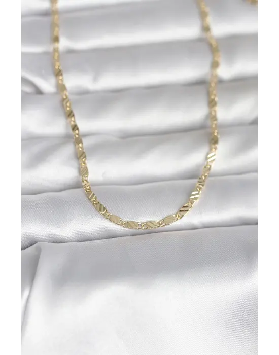 CM 14K Gold Renk Çizgi Lazer Model 60 cm Kadın Kolye