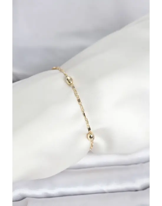 CM 14K Gold Renk Damla Topçuk Model Kadın Bileklik