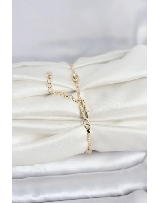 CM 14K Gold Renk Damla Topçuk Model Kadın Bileklik