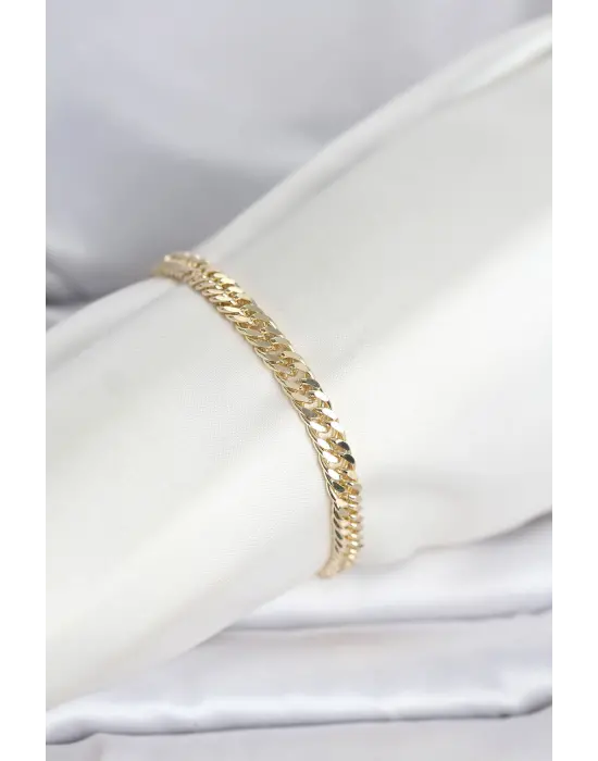 CM 14K Gold Renk Kalın Zincir Model Kadın Bileklik