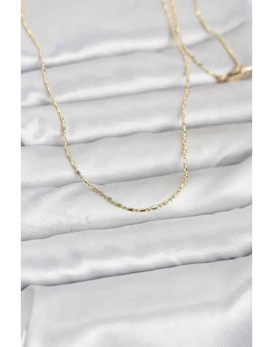 CM 14K Gold Renk Parçalı Topçuk Model 60 cm Kadın Kolye