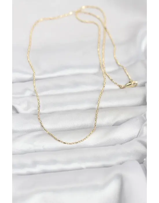 CM 14K Gold Renk Parçalı Topçuk Model 60 cm Kadın Kolye