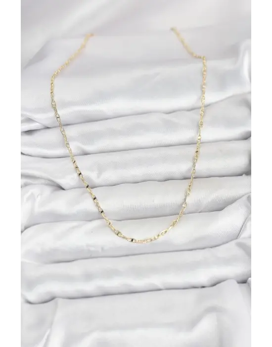 CM 14K Gold Renk Pirinç Gemi Zinciri Model Kadın Kolye