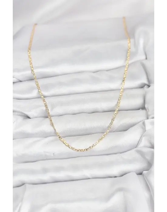 CM 14K Gold Renk Pirinç Lazer Model 60 cm Kadın Kolye