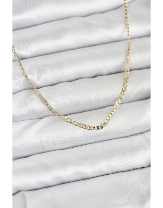 CM 14K Gold Renk Pirinç Zincir Model Kadın Kolye