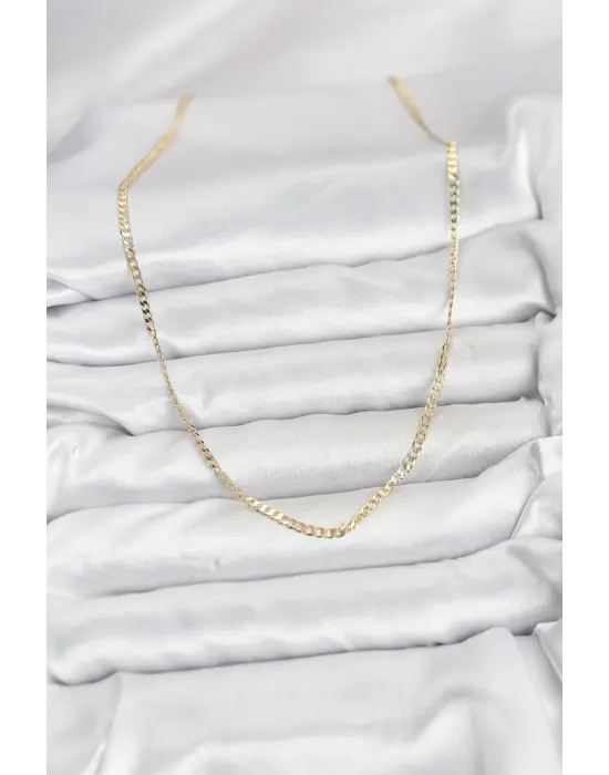 CM 14K Gold Renk Pirinç Zincir Model Kadın Kolye