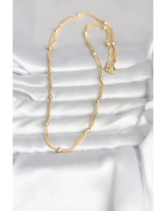 CM 14K Gold Renk Topçuk Model 60 cm Kadın Kolye