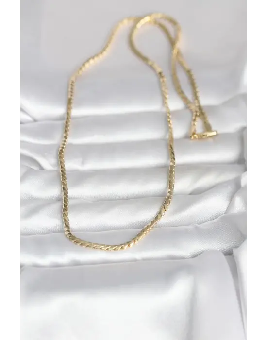 CM 14K Gold Renk Yassı Model 60 cm Kadın Kolye