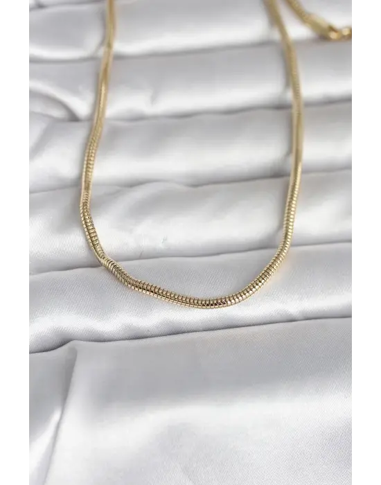 CM 14K Gold Renk Yılan Zincir Model 60 cm Kadın Kolye