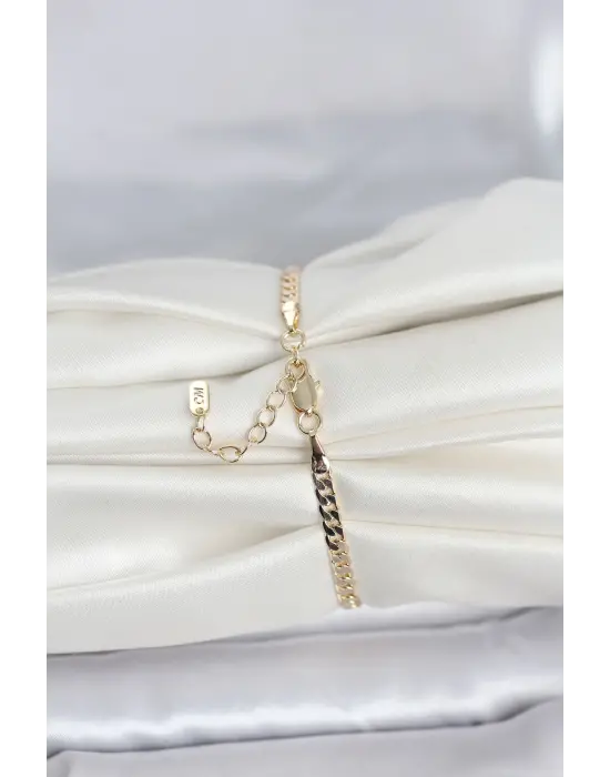CM 14K Gold Renk Zincirli Model Kadın Bileklik
