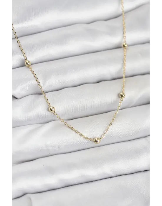 CM Gold Renk Top Zincirli Kadın Kolye