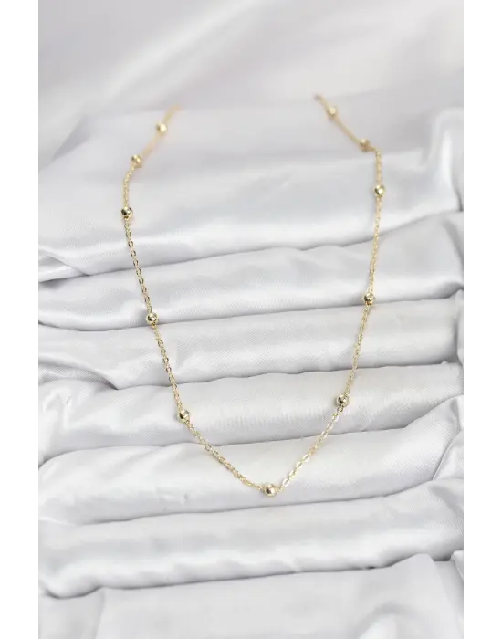 CM Gold Renk Top Zincirli Kadın Kolye