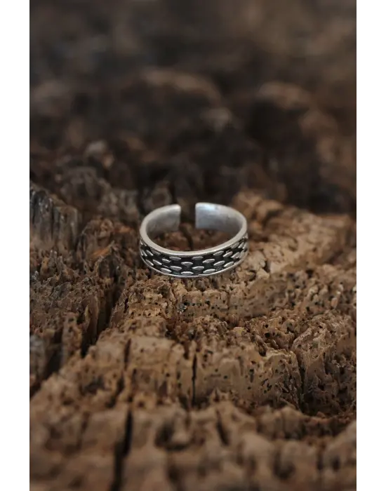 Desenli Tasarımlı Ayarlamalı Erkek Yüzük