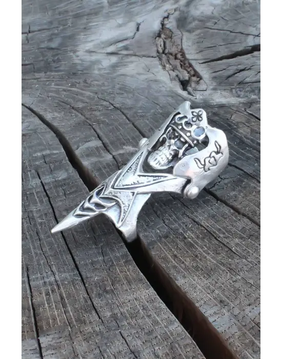 Eklemli Gümüş Renk Erkek Yüzük