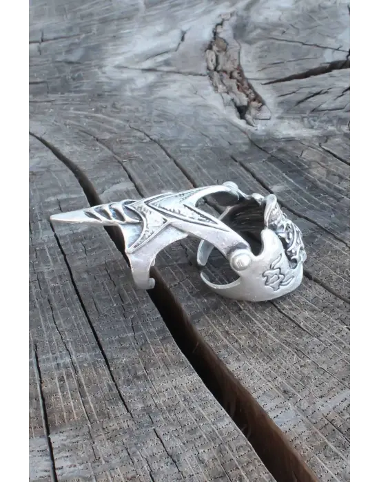 Eklemli Gümüş Renk Erkek Yüzük