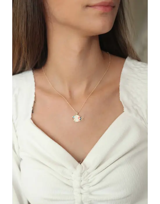 Gold Kaplama Balık Figürlü Kolye