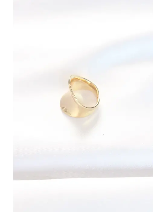 Altın Ayarlanabilir Kavisli Ayna Yüzük