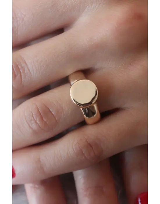 Gold Renk Daire Model Kadın Yüzük