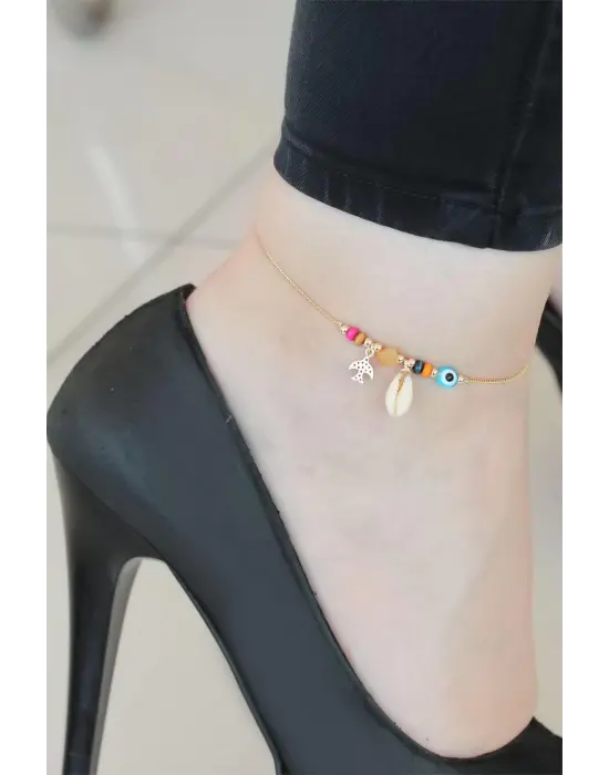 Gold Renk Deniz Kabuğu Figürlü Hal Hal