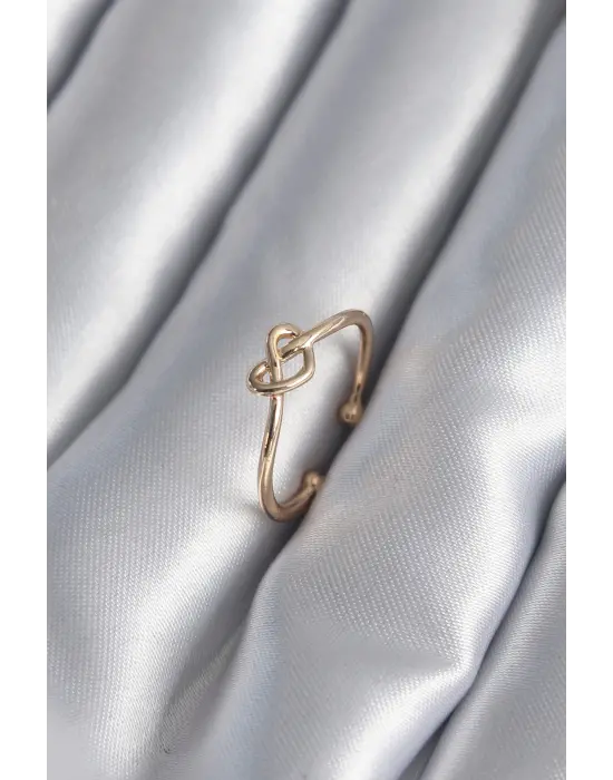 Altın Düğüm Kalp Model Çelik Yüzük