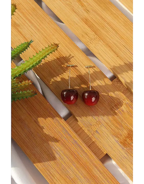 Altın Kiraz Model Çelik Küpe