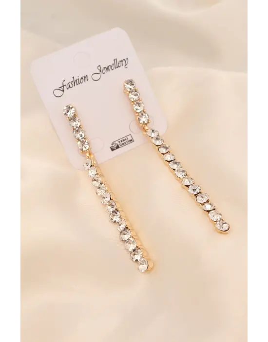 Gold Renk Metal Su Yolu Model Çift Küpe