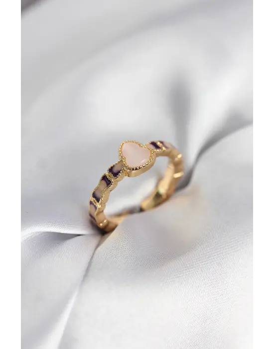 Gold Renk Mineli Su Kabağı Model Kadın Yüzük