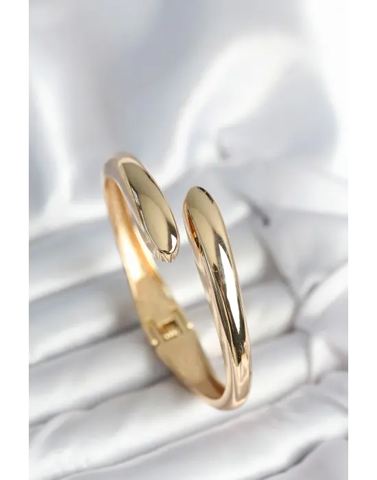 Gold Renk Pirinç Kadın Kelepçe Bileklik