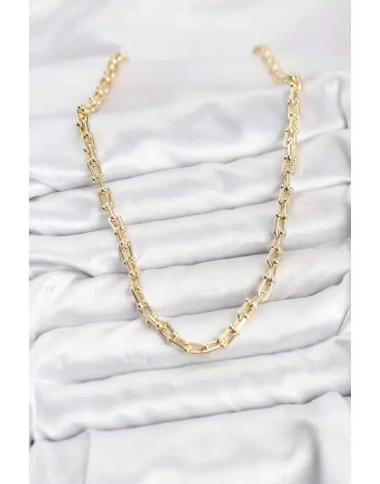 Gold Renk Çelik Tifani Model Kadın Kolye