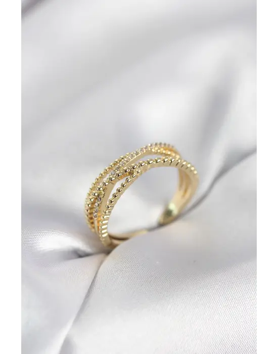 Gold Renk Sarmal Model Kadın Yüzük