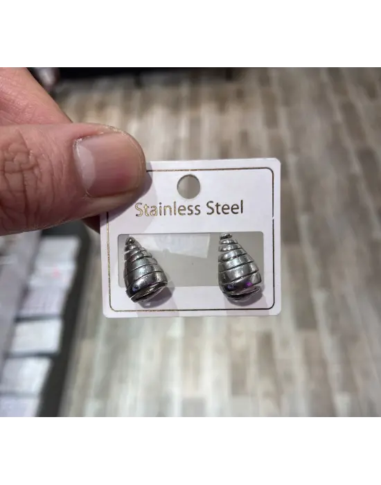 Gümüş Mini Tırtıklı Bottega Damla Küpe