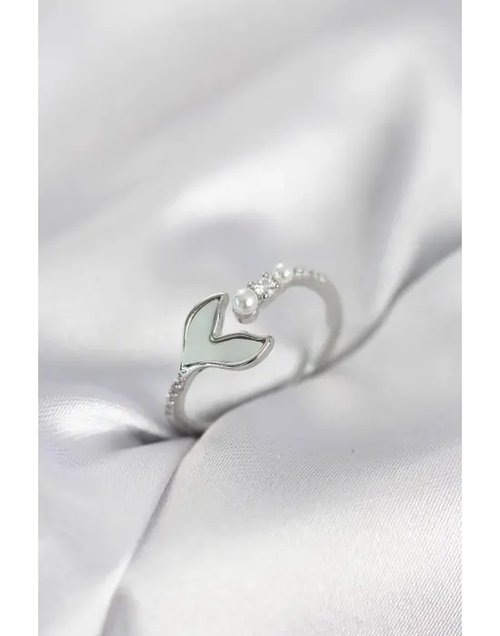 Gümüş Renk Balık Kuyruğu Model Kadın Yüzük