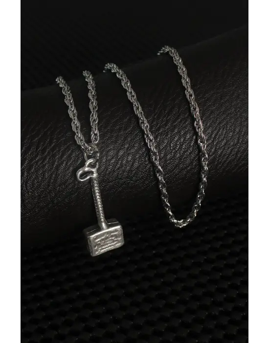 Gümüş Renk Çekiç Figür Erkek Kolye