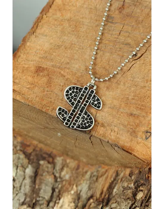 Gümüş Renk Krom Kaplama Kararmaz Dolar Tasarım Metal Erkek Kolye